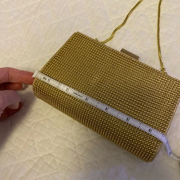 Vintage gold beaded purse / clutch EUC - Picture 7 of 10